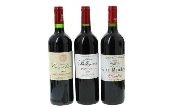 Lot de 3 bouteilles: - 1 B PAUILLAC Ch 