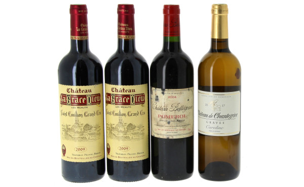 Lot de 4 bouteilles: - 2B St EMILION Gr