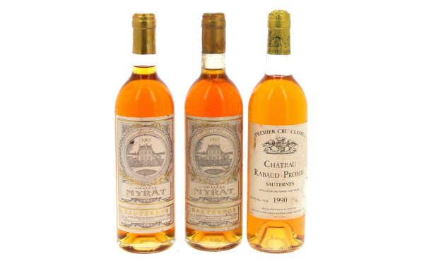 Lot de 3 bouteilles de SAUTERNES: -1 B 