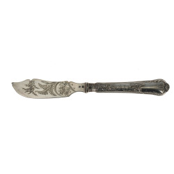 Couteau à beurre ancien, lame argent et 