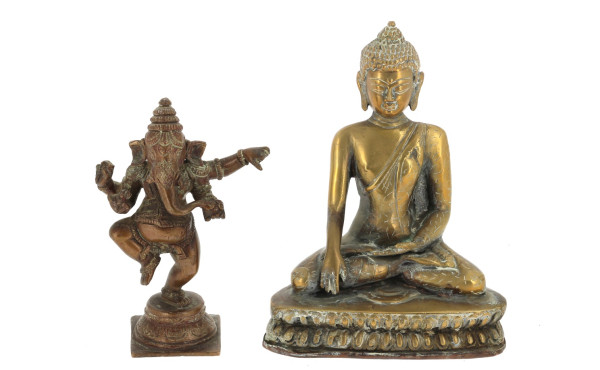 "GANESH" et "BOUDDHA", deux statuettes e