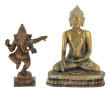 "GANESH" et "BOUDDHA", deux statuettes e