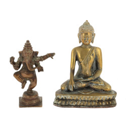 "GANESH" et "BOUDDHA", deux statuettes e