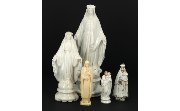 5 statuettes religieuses anciennes : 3 V