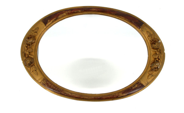 Miroir ovale vers 1920/1925 en bois et s