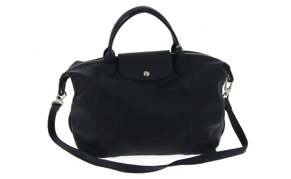 LONGCHAMP - Sac pliable en cuir bleu mar