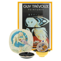 Guy TREVOUX - Assiette en céramique à dé