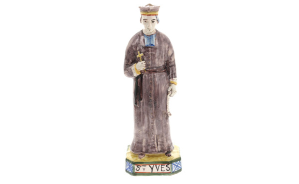 HR Quimper - "St Yves", statuette en faï