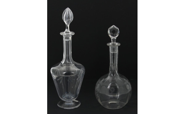 Carafe en cristal avec bouchon, H 36 cm 