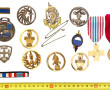 Lot de médailles et d'insignes militair