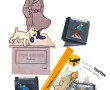 TINTIN - Lot comprenant 3 figurines plat