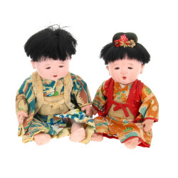 JAPON - Deux bébés japonais, poupées en 