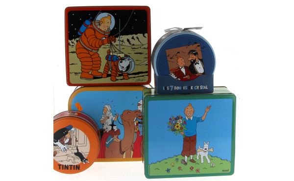 TINTIN - 5 boîtes métalliques sur le thè