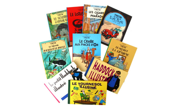 TINTIN - Lot de 7 BD petit modèle (22,5 