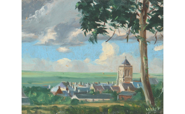 LISLET (XXème) "Vue de Locronan", miniat