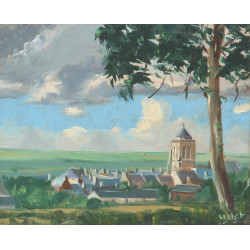 LISLET (XXème) "Vue de Locronan", miniat