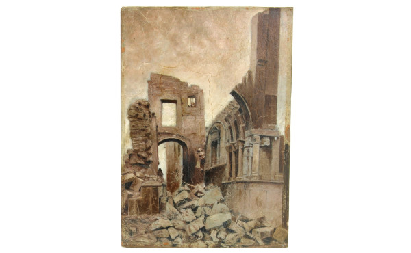 Eric MULLER (1888-1972) "Ruines", huile 