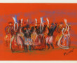 PICHON (Xxème) "Danse bretonne", pastel,