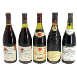 Lot de 5 bouteilles: -1 B HERMITAGE 198