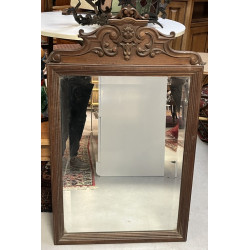 Miroir ancien à encadrement en bois natu