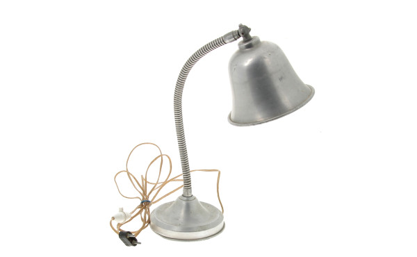 Lampe de bureau années 40 en métal blanc