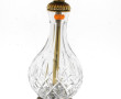 Pied de lampe en cristal moulé et laiton