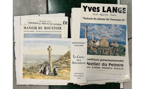 Lot d'affiches offsets thème artistes en