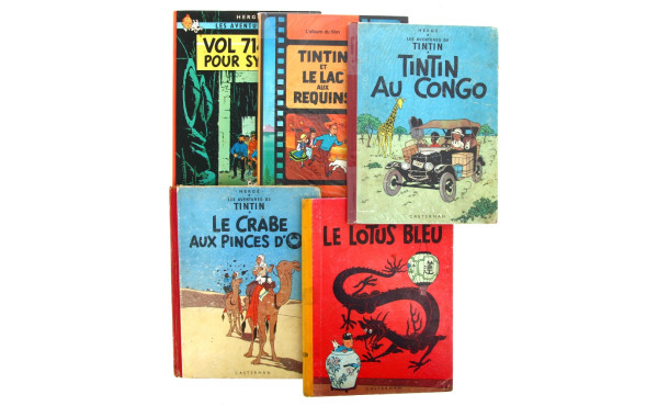 TINTIN - Lot de 5 BD: "Le Crabe aux pin