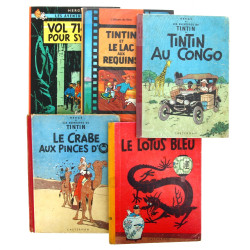 TINTIN - Lot de 5 BD: "Le Crabe aux pin