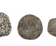 3 monnaies argent Henri III et Charles I