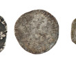 3 monnaies argent Henri III et Charles I