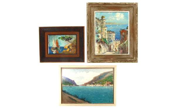 Lot de 3 petits tableaux représentant le