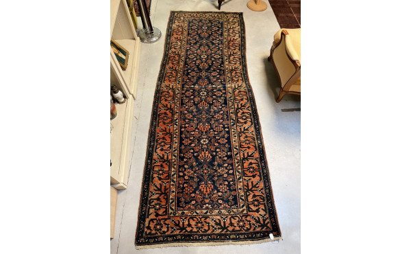 Tapis chemin en laine points noués 103 x