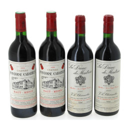 Lot de 4 bouteilles: - 2 B HAUT MEDOC c