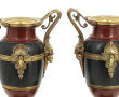 Paire de vases en marbre rouge et noir, 