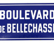 Plaque de rue en tôle émaillée blanc et 