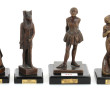 Lot de 4 reproductions en bronze d'après