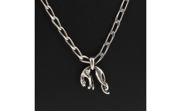 Pendentif panthère en argent, style Cart