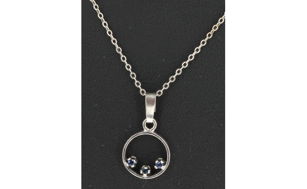 Chaîne en argent et pendentif cercle en 