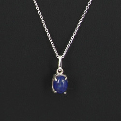 Pendentif en argent sertie d'un lapis la