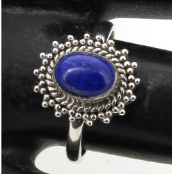 Bague en argent sertie d'un lapis lazuli