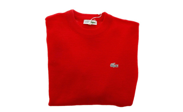 LACOSTE années 70/80 - Pull rouge à enco