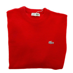 LACOSTE années 70/80 - Pull rouge à enco