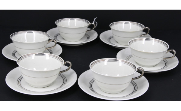 LIMOGES Charles Ahrenfeldt - 6 tasses et