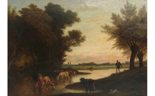 Ecole Française circa 1900 "Vaches s'abr