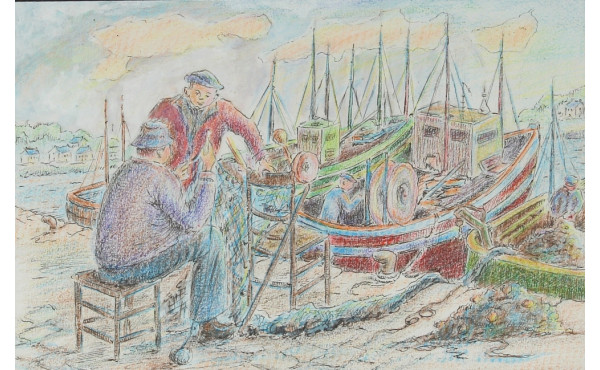 Roger MADEC (1929-2023) "Les pêcheurs", 