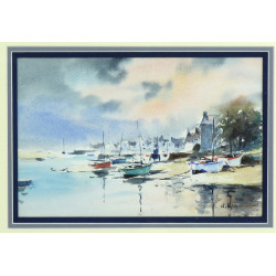 Gabriel BLAIS (Xxème) "Marine", aquarell