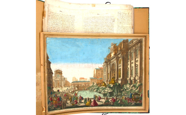 Carton à dessins garni de gravures d'opt