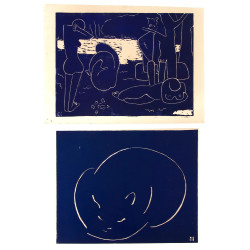 Simone HARET (1904-?) "Chat" et "Baigneu