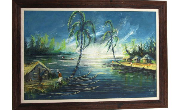 Peinture Africaine Xxème - Scènes animée